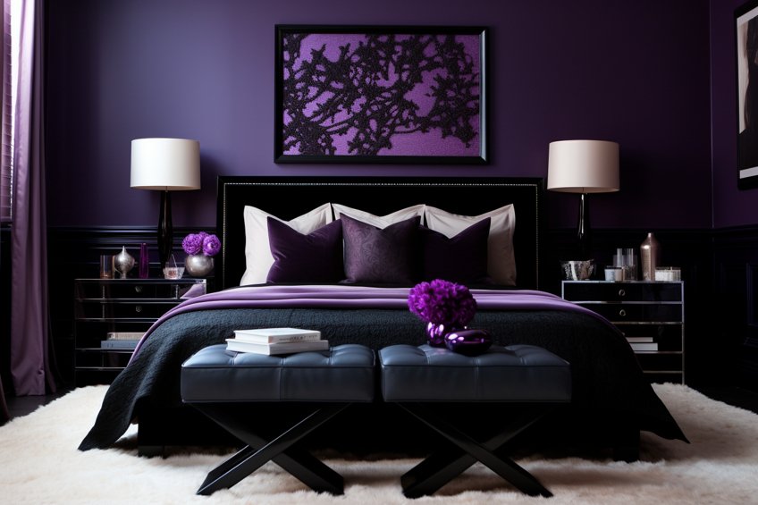 black and purple