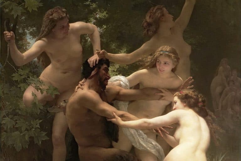 “Nymphs and Satyr” by William-Adolphe Bouguereau – Ethereal Art