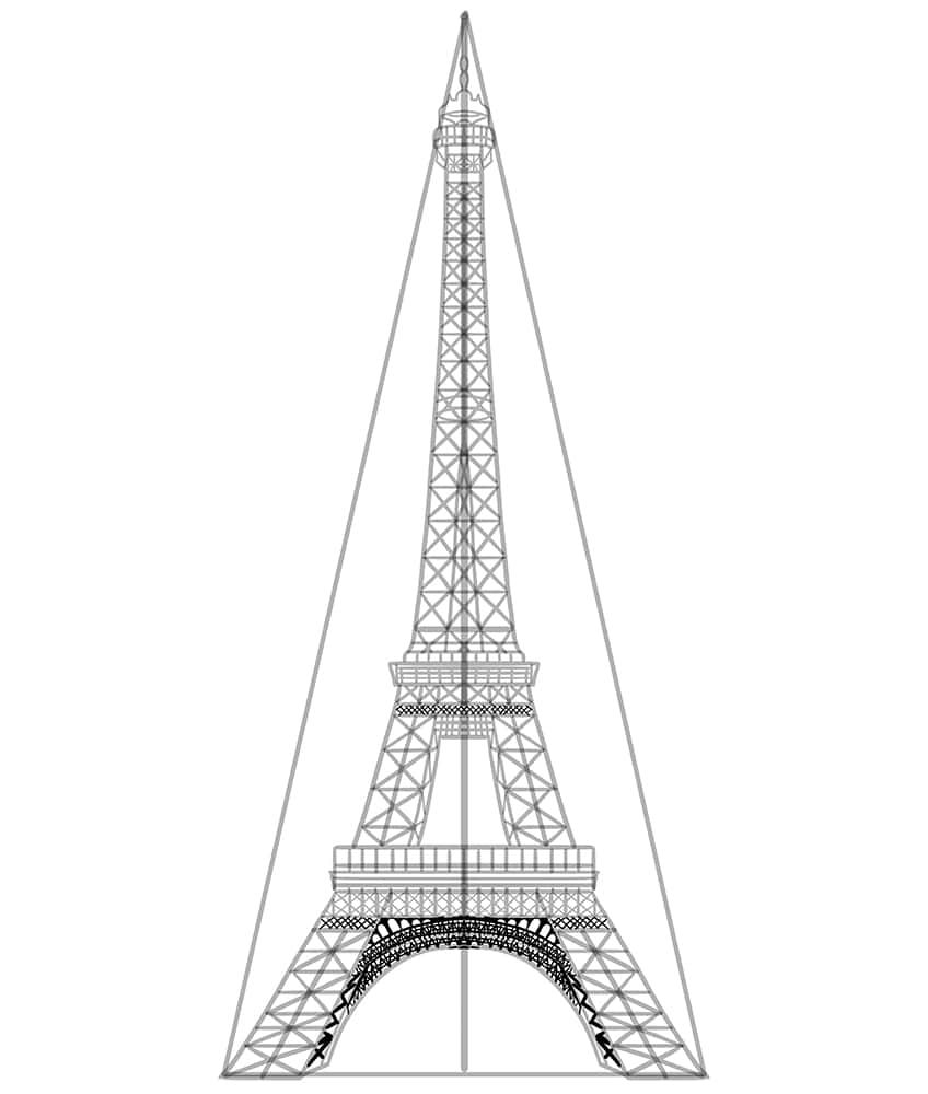 Eiffel tower in a simple sketch style Royalty Free Vector