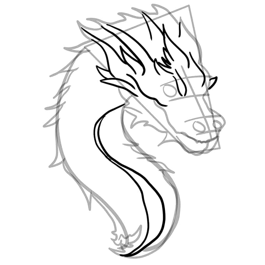 Easy to Draw Dragon Head 07