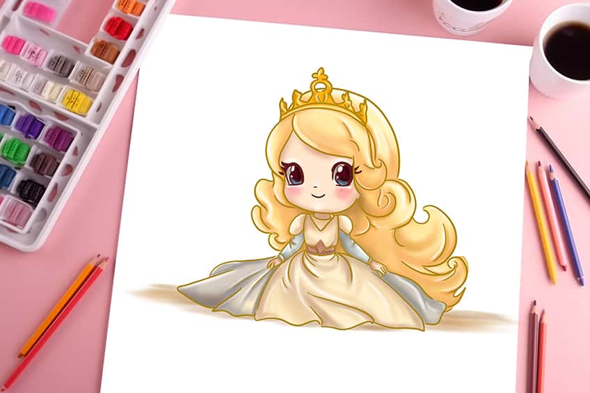 Princess icons cute cartoon sketch colorful design Vectors graphic art  designs in editable .ai .eps .svg .cdr format free and easy download  unlimit id:293145