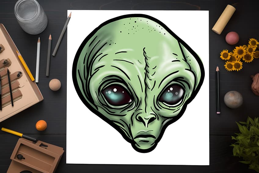 HOW TO DRAW AN ALIEN EASY - DRAWING ALIEN STEP BY STEP 