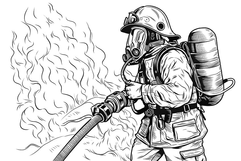 firefighter coloring page 07