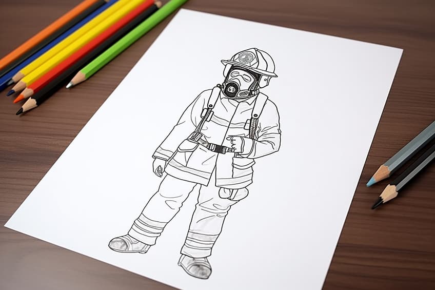 fireman coloring page