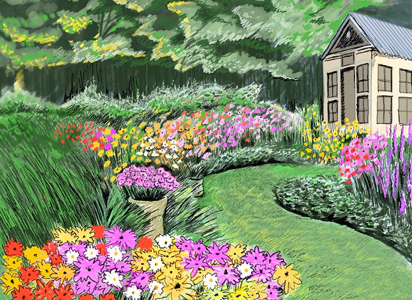 Garden Creation: How to draw a Perspective Sketch | DrawnToGarden