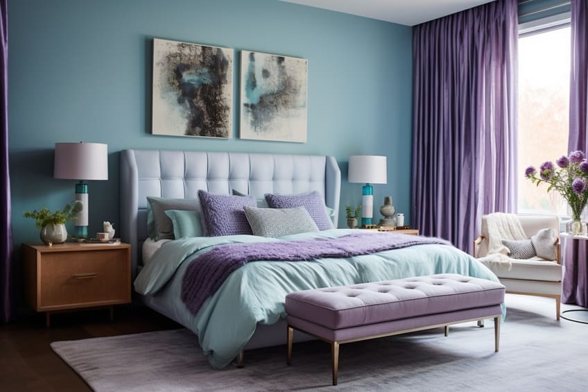 teal and lavender