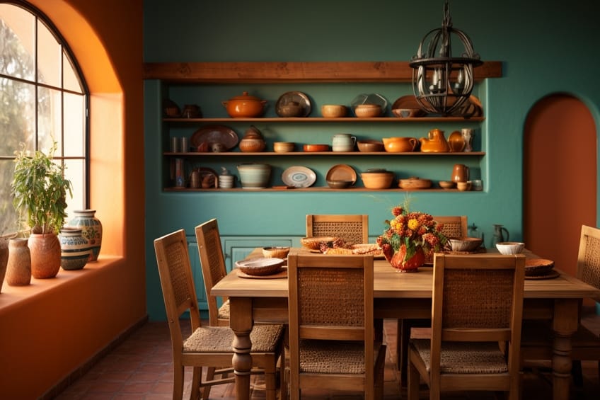 teal and terracotta