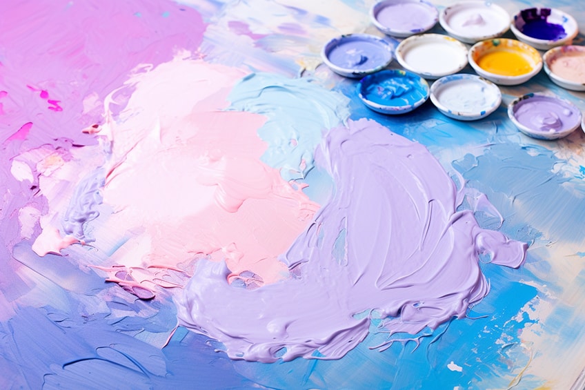 blue and pink- olor mixing