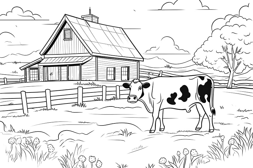 cow coloring page 02
