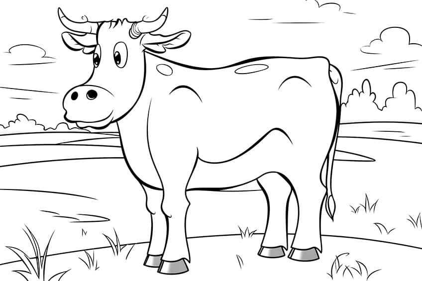 cow coloring page 14