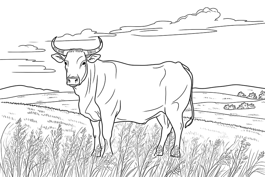cow coloring page 16