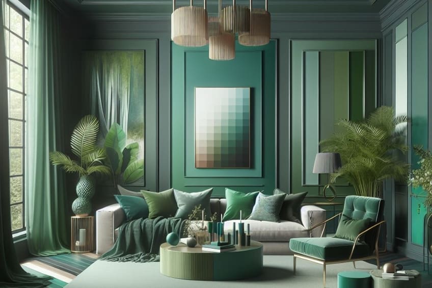 emerald green in interior design