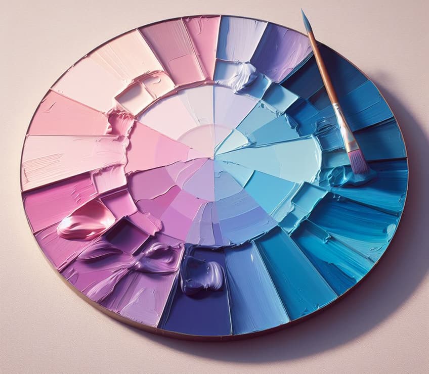 pink and blue palette