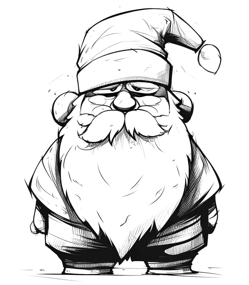 santa coloring sheet 08