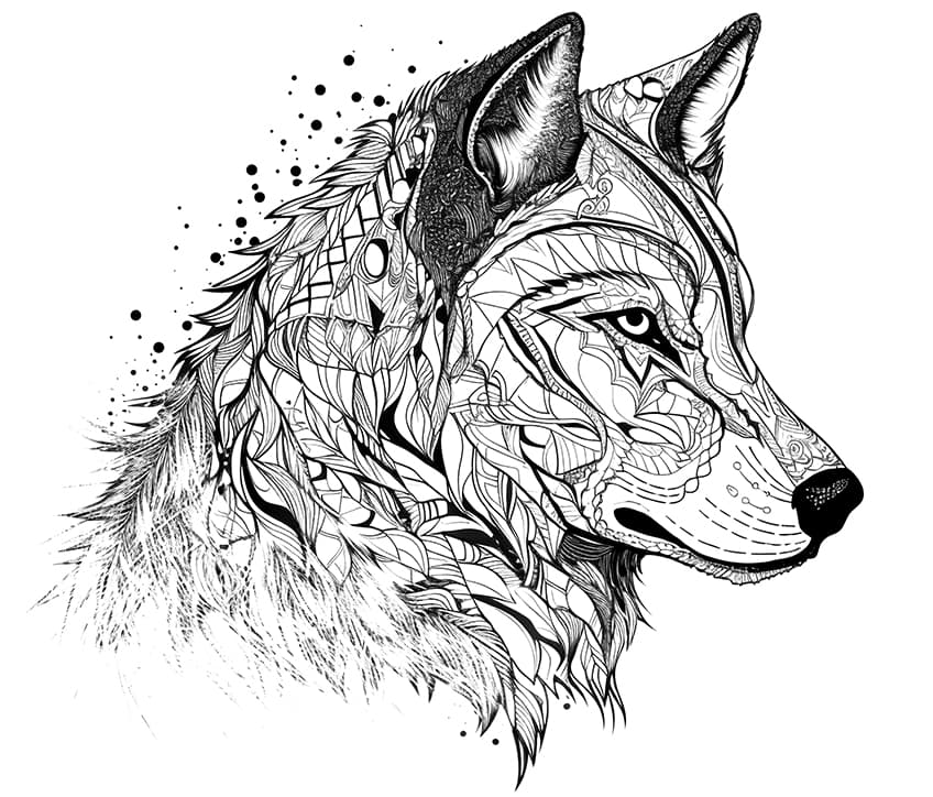wolf coloring page 02