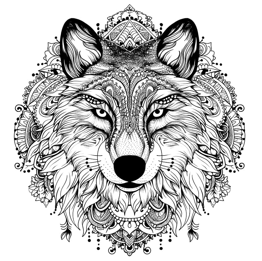 wolf coloring page 04