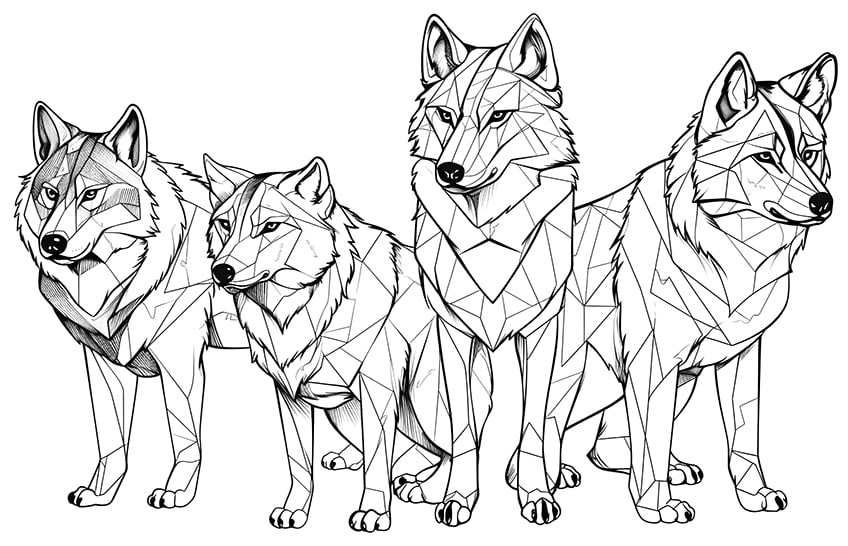 wolf coloring page 07