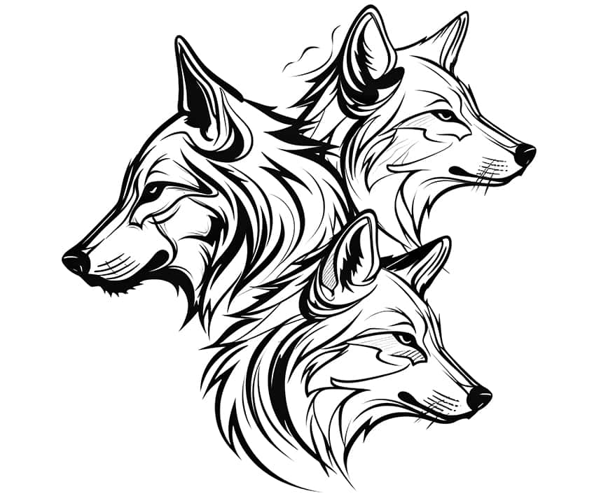 wolf coloring page 09