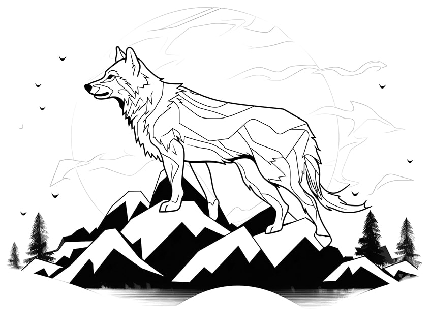 wolf coloring page 10