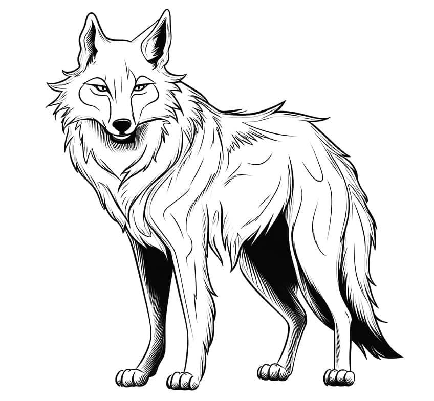 wolf coloring page 11