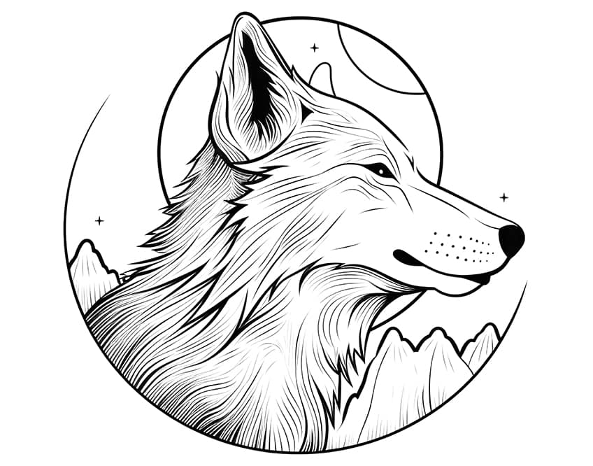 wolf coloring page 15
