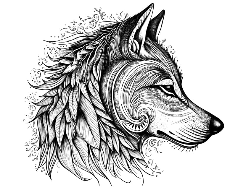 wolf coloring page 18