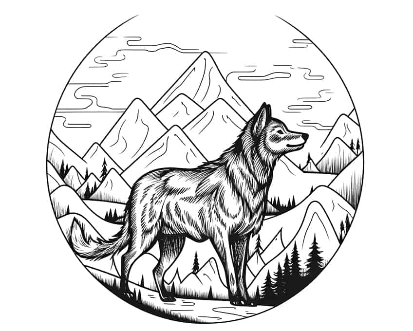 wolf coloring page 22