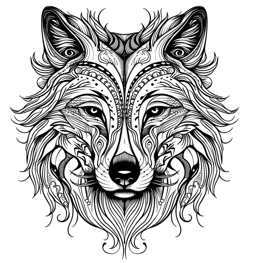 wolf coloring page 23