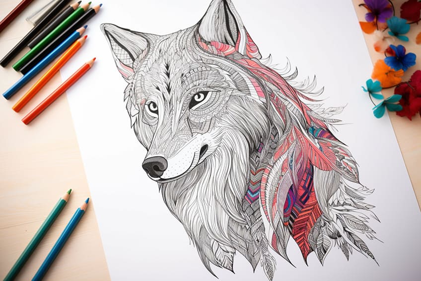 wolf coloring pages