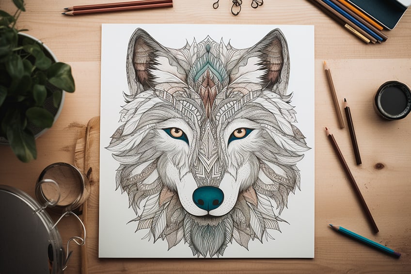wolf coloring sheets