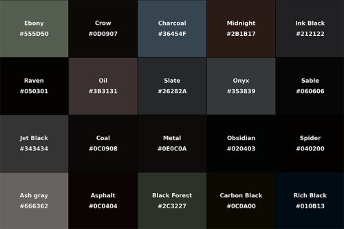 Shades of Black - 100 Tones you Must See