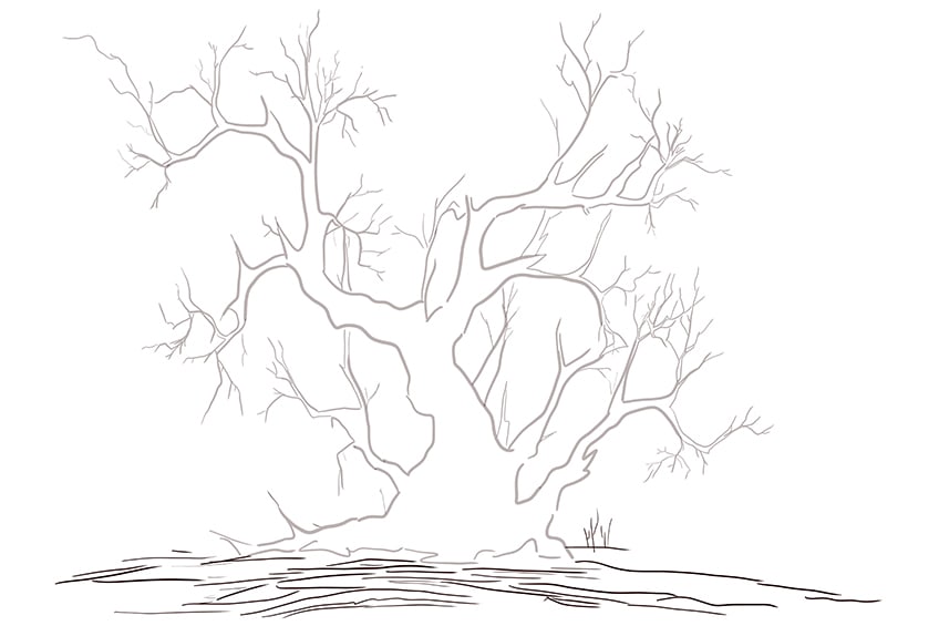 dead tree drawing 07