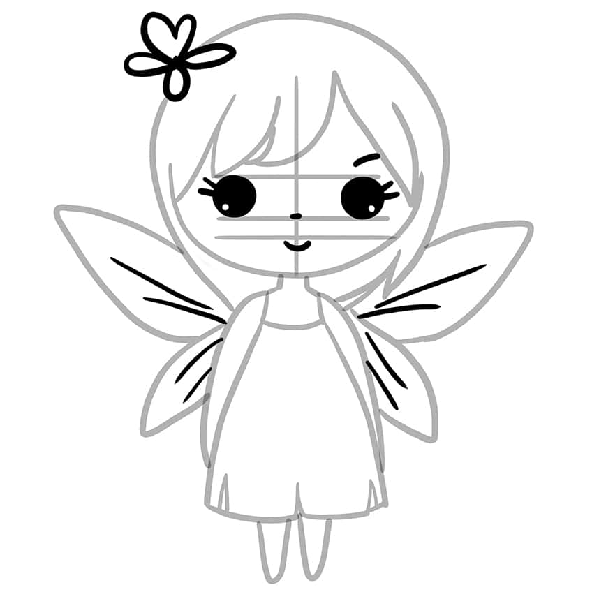 How to draw flying fairy - Hellokids.com