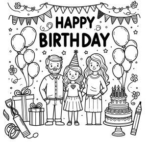 Happy Birthday Coloring Pages