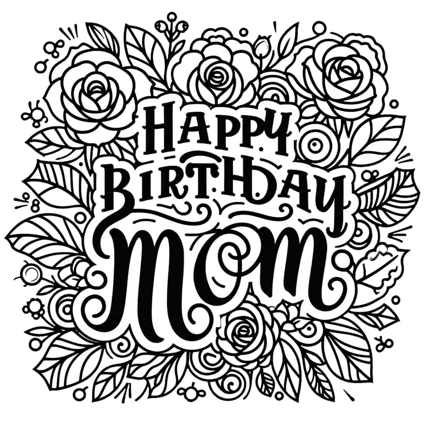 Happy Birthday Coloring Page 19