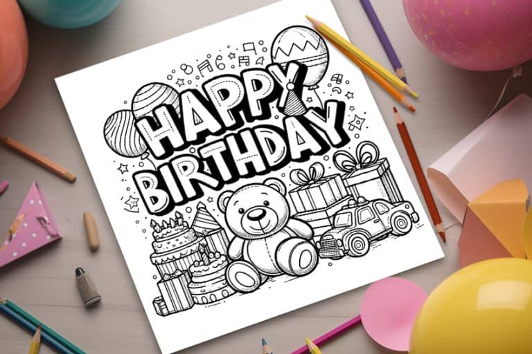Happy Birthday Coloring Pages – 32 New Designs