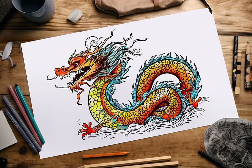 how to draw a chinese dragon