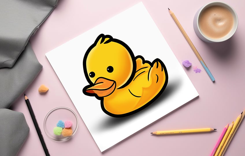 how to draw a rubber duck