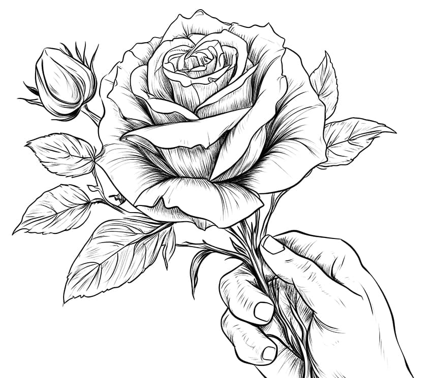 rose coloring page 01