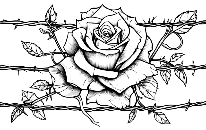 rose coloring page 03