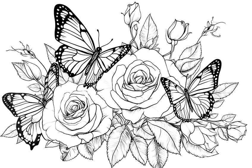 rose coloring page 04