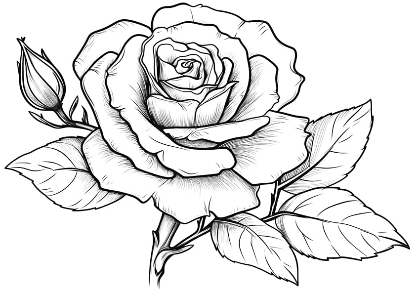 rose coloring page 05