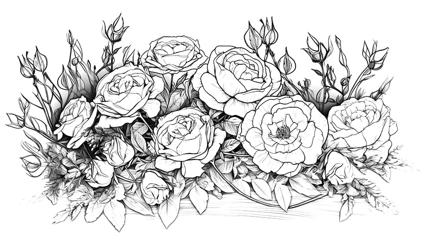 rose coloring page 06