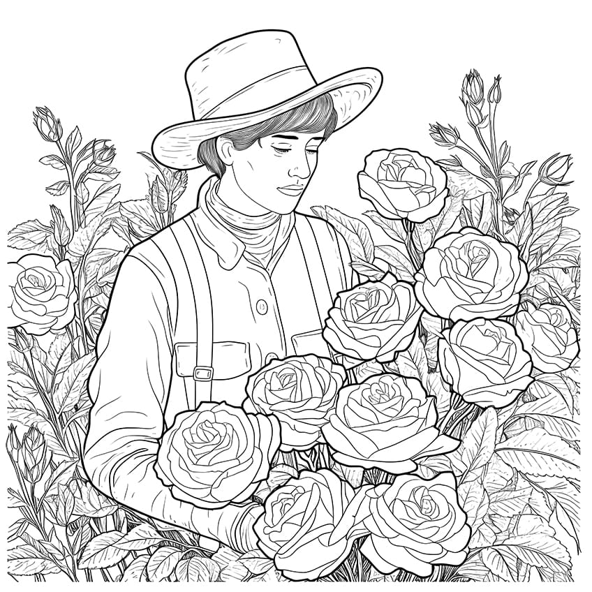 rose coloring page 12