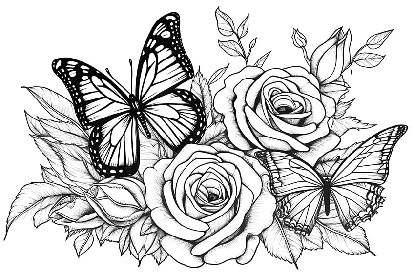 rose coloring page 15