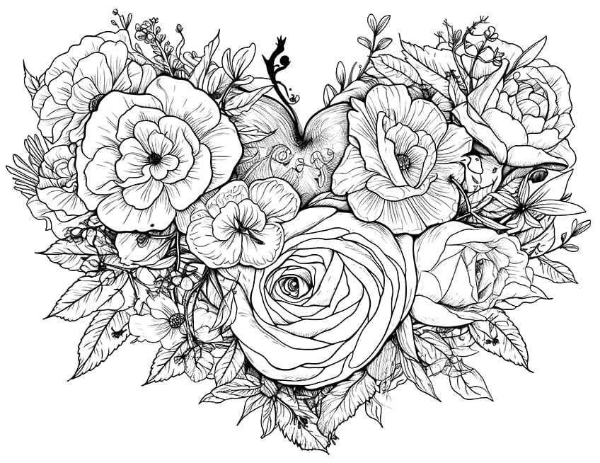 rose coloring page 18