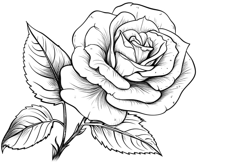 rose coloring page 21