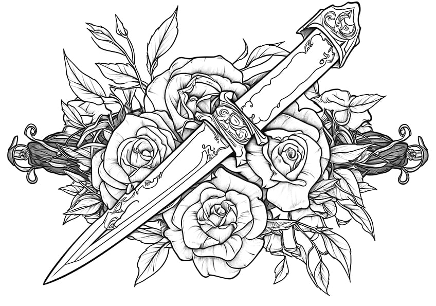 rose coloring page 22