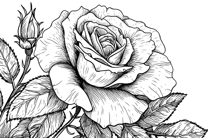 rose coloring page 23