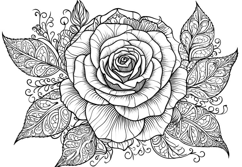 rose coloring page 24